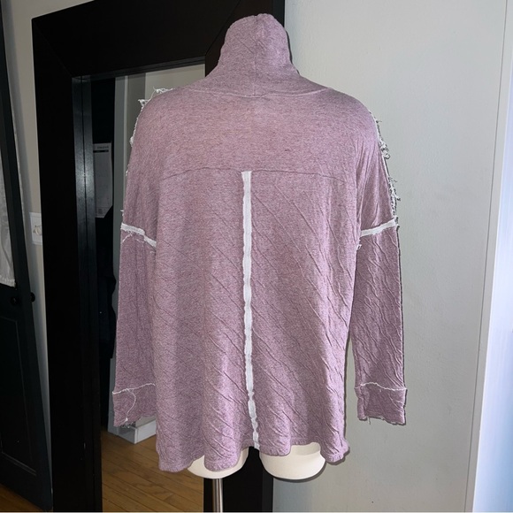 Free People/We the Free Lavender Slouchy Pocket Turtleneck Tunic Top Sz Small - Picture 4 of 10
